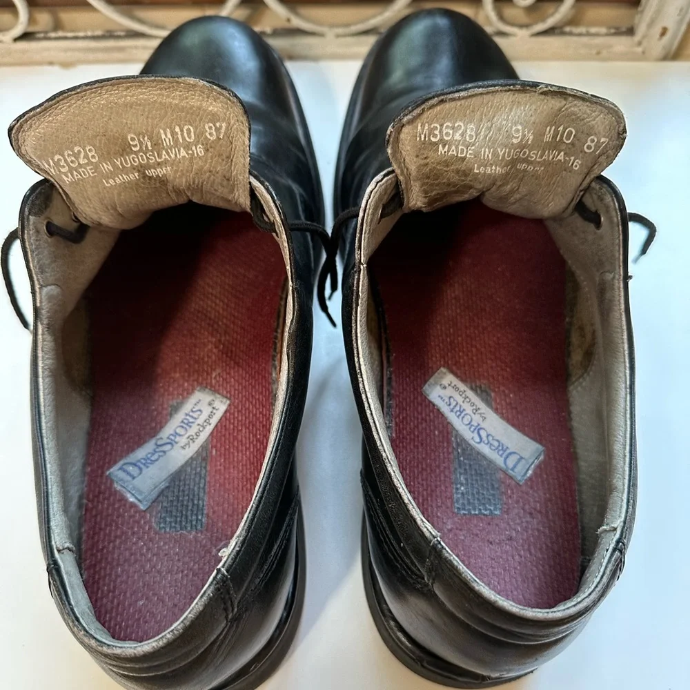 Rockport Men’s DresSports Vibram Black Leather Shoes M3628 Size 9-1/2 M